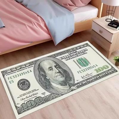 Креативный ковер с денежным принтом для кухни из хрустального вельвета, машинная стирка, нескользящий коврик для пола в прихожей, для помещений, веранды, ванной комнаты