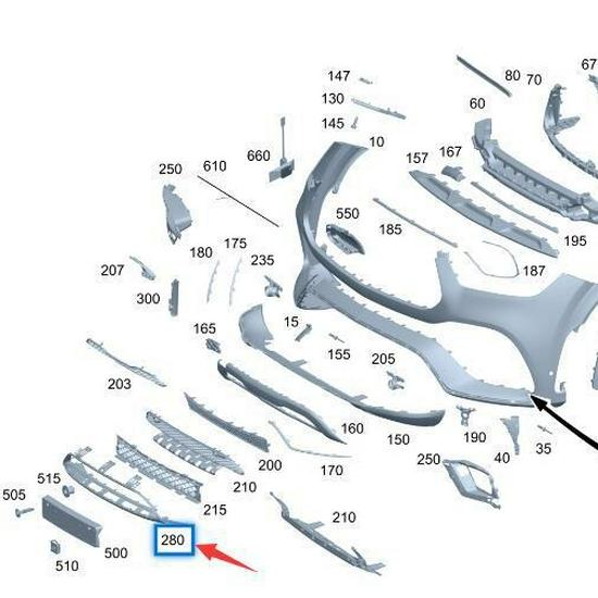 Mercedes-Benz GLE W167 Front Bumper Lip