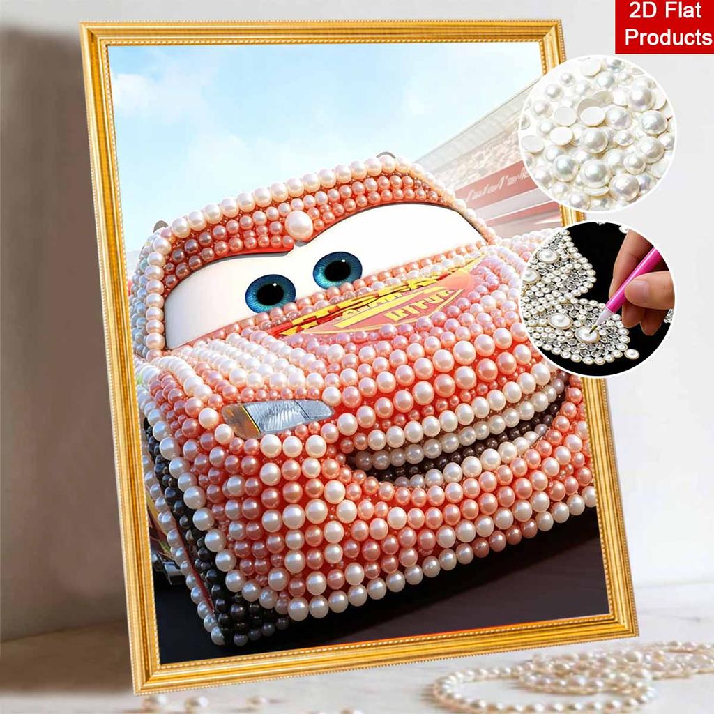Disney Жемчужная живопись Молния Маккуин Ручная работа DIY 5D Жемчужные драгоценные камни Картины Поделки Особая форма Настенное украшение для дома