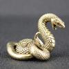 Латунная фигурка змеи, винтажная китайская модель змеи со знаком зодиака, мини-животное Боа из металла