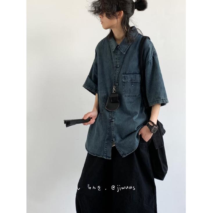 Летняя новая джинсовая куртка в китайском стиле в винтажном стиле для мужчин и женщин, свободный джинсовый топ с ретро-пуговицей