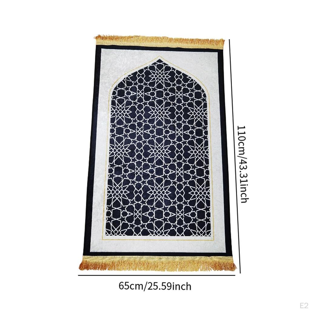 Muslim Prayer Rug Carpet Unique Nonslip Thick Ornament Cushion Mat Floormat for Travel