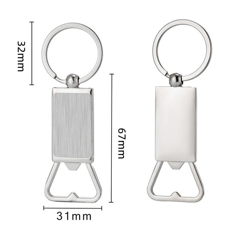 Creative Custom Laser Logo Name Keyring Practical Printing Activity Bar Ad Key Ring Chain Metal Beer Bottle Opener Keychain Gift