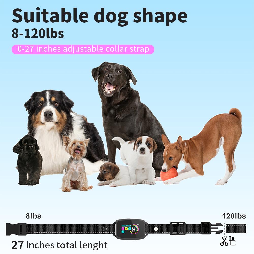 Automatic Dogs Training Collar Ultrasonic Pet Dog Anti Barking Stop Barking Vibration Anti Bark Waterproof Collar Devices Type-C