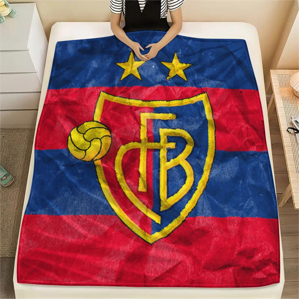 1Pc FC Basel Print Flannel Blanket High Quality Warm Comfortable Cover for All Seasons Perfect for Gifts Home Decor