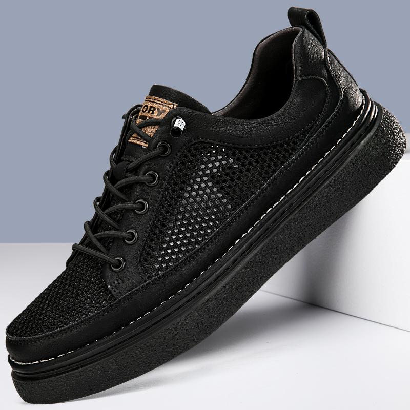 FashionLeisure Walk Casual Shoes Hollow Out Men's Oxford Shoes Breathable Summer Sneakers Lace-Up Men Outdoor Shoes Treking Shoes