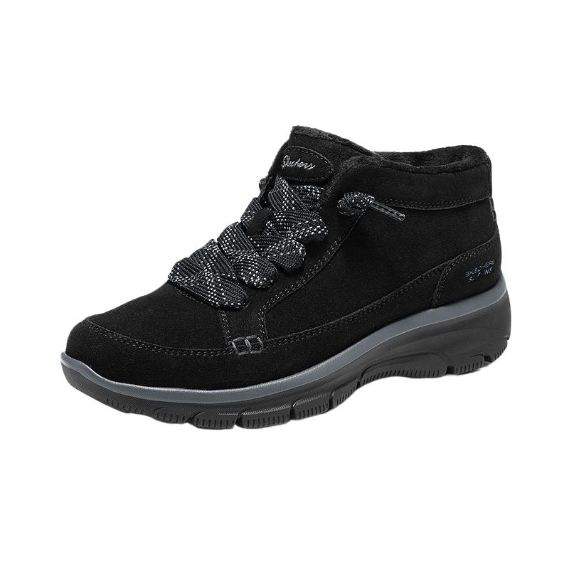 Skechers Современный комфорт Зимний флис Однотонные короткие ботинки Мартинсы Женские ботинки 168208-BBK