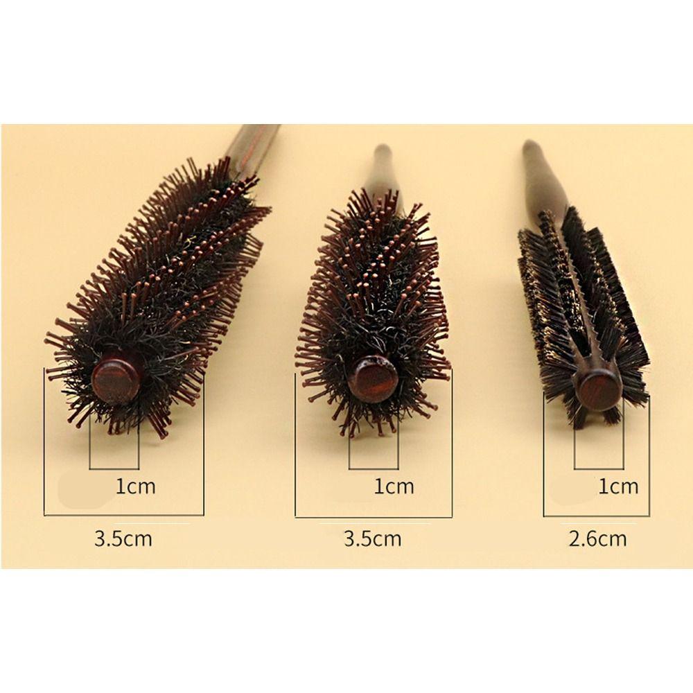 Hair Brush Small Round Brush Wooden Handle Hair Curly Comb New Blow Drying Brush Home