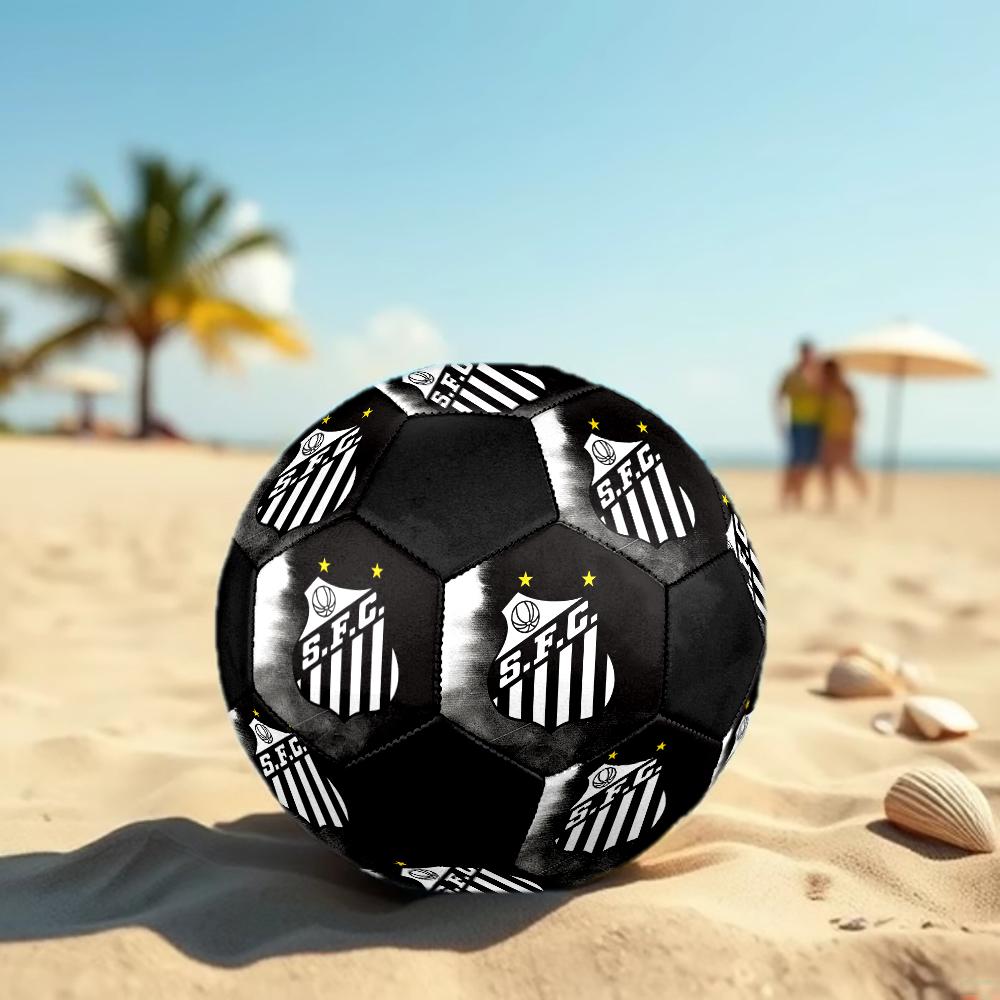 Santos FC Soccer Ball, colorful, suitable for all ages, machine-stitched, PVC material, competition grade, durable and high bounce