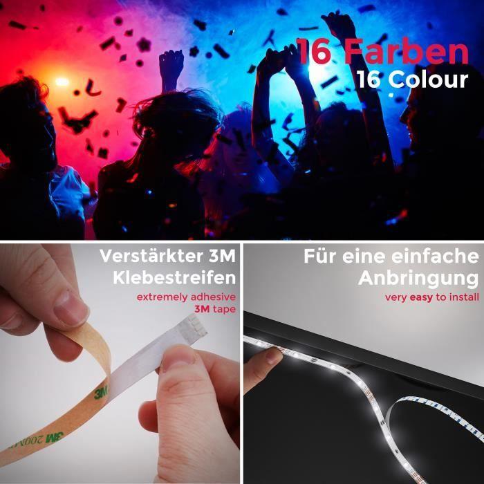 Bande LED - B.K.LICHT - Lucilla V - 150 LED - 16 couleurs - 4 modes d'éclairage