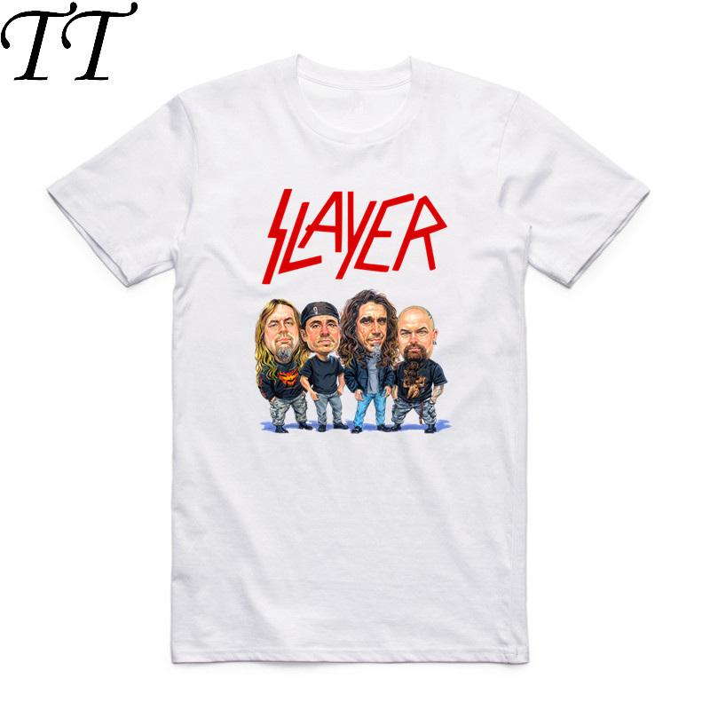 Asian Size Men Printing Slayer Heavy Metal Thrash Rock Band T-shirt Summer O-Neck Short Sleeves