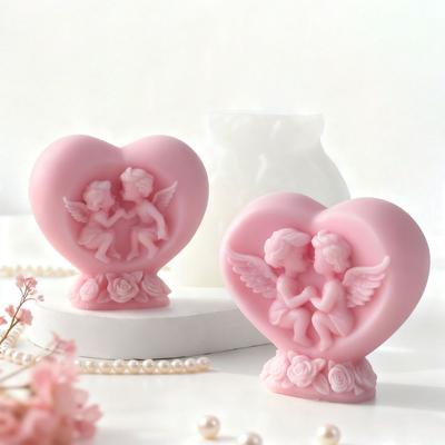 3D Любовь Маленький Ангел Силиконовая Форма для Свечей DIY День Святого Валентина Арома Гипс Смола Декоративные Формы Мыло Свеча Материалы для Изготовления