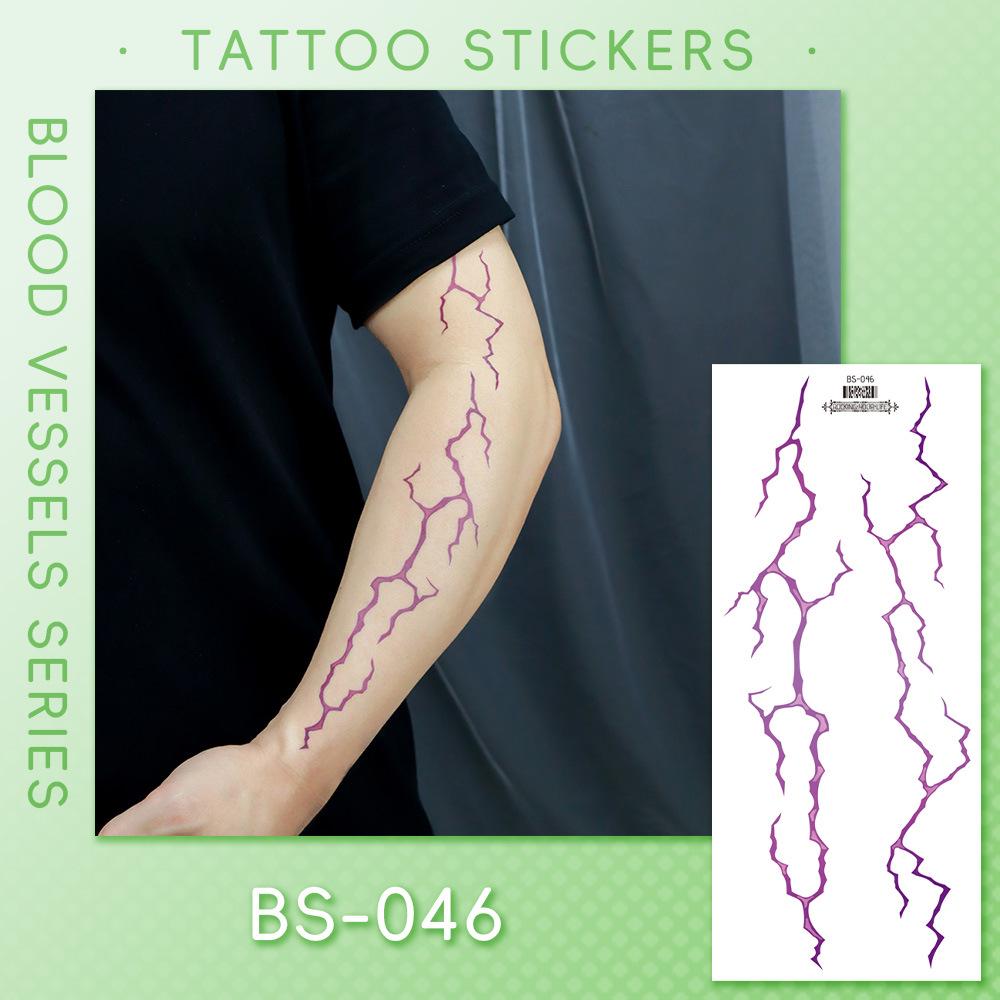 Водонепроницаемые тату-наклейки на Хэллоуин для группы Hunter Girl 2025 с венами и молниями
