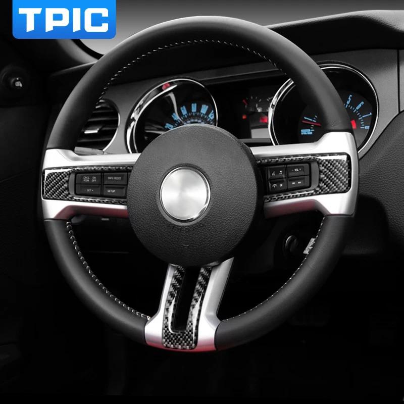 Для Ford Mustang 2009-2013 Панель рулевого колеса из углеродного волокна Накладка Декоративная наклейка Декор салона автомобиля Тюнинг Аксессуары
