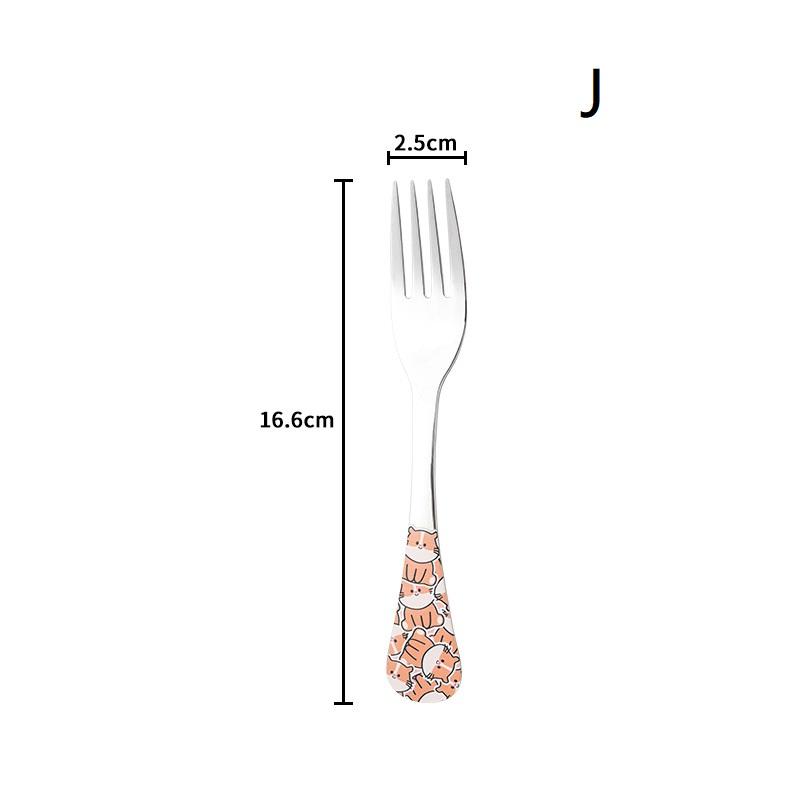 1/4 шт. Набор столовых приборов из нержавеющей стали, мультяшные животные, милая вилка, детская ложка, вилка, столовая посуда, детская посуда, подарок