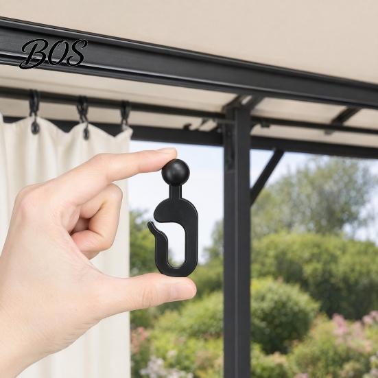 Awning Curtain Hooks 50/100Pcs Plastic Gazebo Hook, Heavy Duty Mosquito Netting Durable Black Track for Outdoor Hotel, Accessories Net