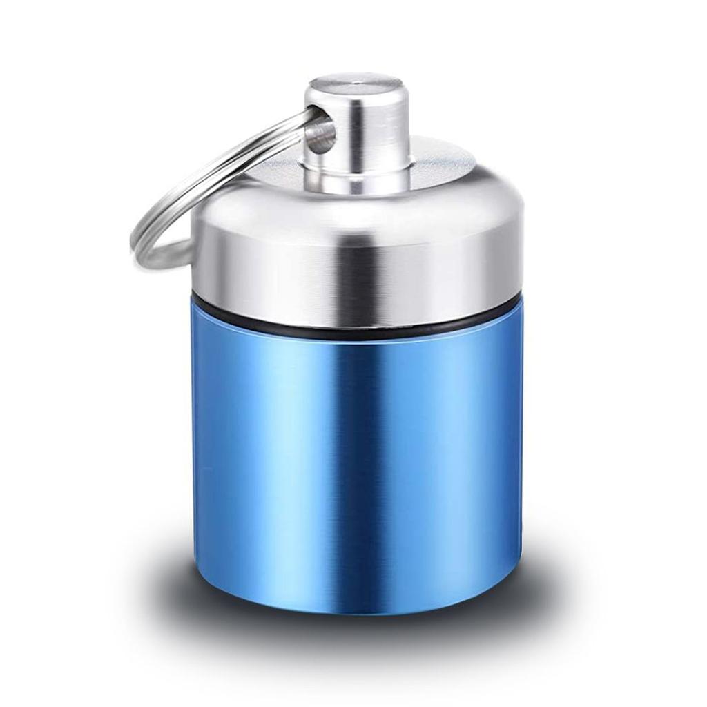 Mini Camping Waterproof Travel Storage Case Pill Box Case Keychain Container Metal Pocket Pill Case