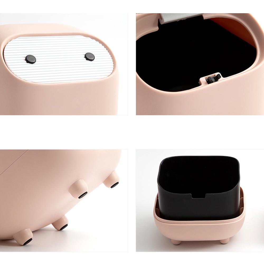 1 Бытовая мусорная корзина Ninja Desktop, мини-корзина для мусора с двухслойным цветным контрастным прессом, подходит для туалетного столика, стола, офиса