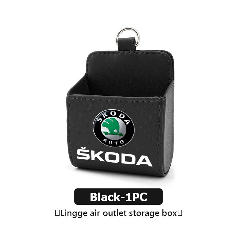 zbfwl3 For Skoda Car Interior Air Vent Storage Box Mini Phone Waste Storage Case Fabia Kamiq Superb Scala Enyaq-iV MK3 VisionS Yeti