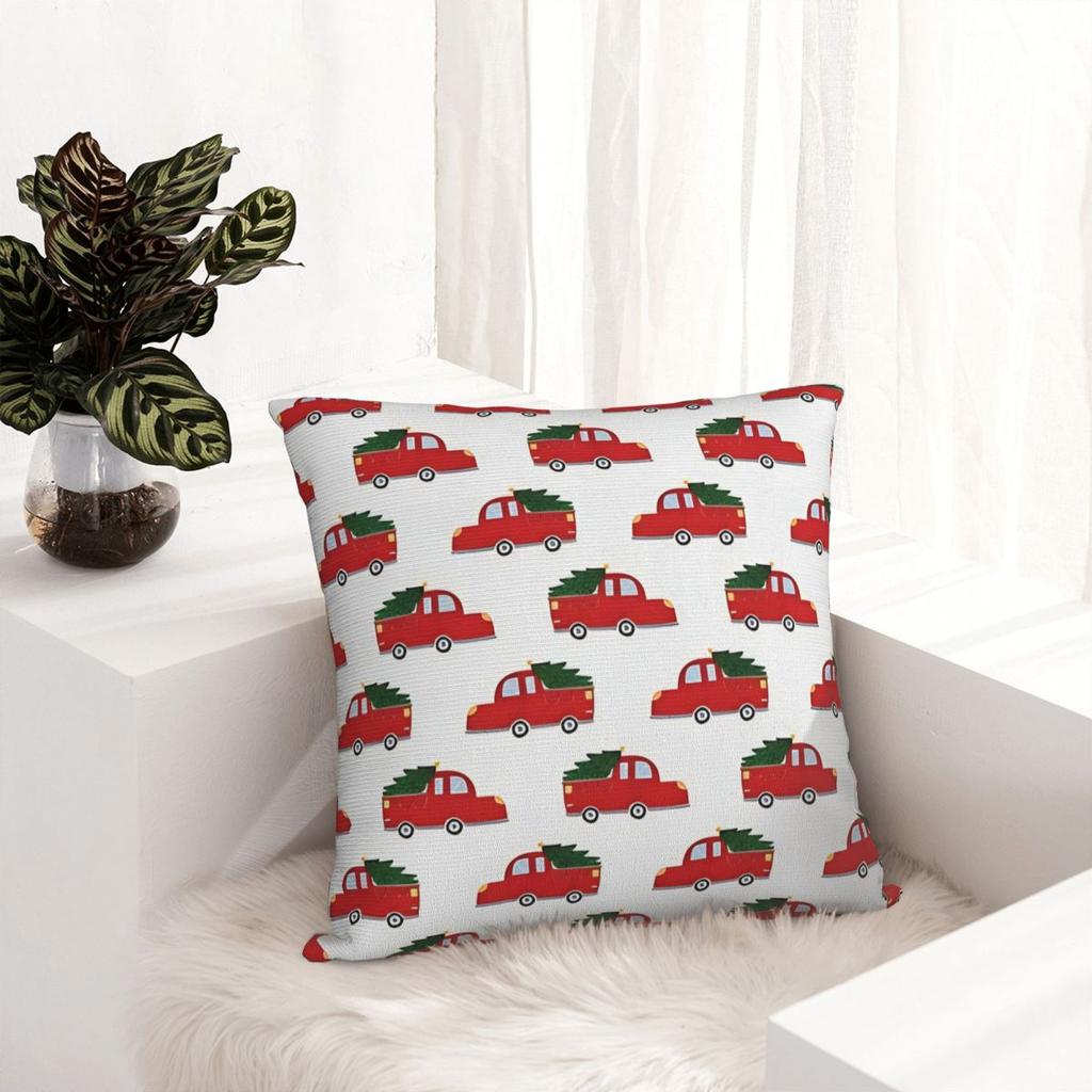 Christmas Festive Vintage Red Trucks And Tree Pillow Cover Pillow Case For Party Home Decor Cushion Cover Soft Pillowcases Gift