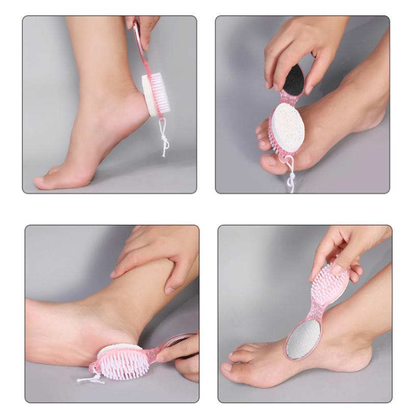 4 в 1 Щетка-пилка для ног с пемзой, терка для ног, наждачная бумага, скраб-щетка для ног, средство для удаления омертвевшей кожи, инструмент для ухода за ногами