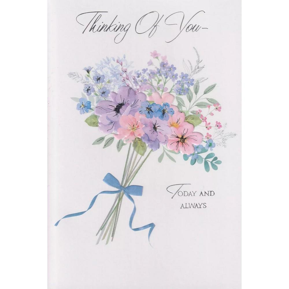 Simon Elvin Thinking Of You Today And Always Bouquet Greetings Card (Pack of 6)