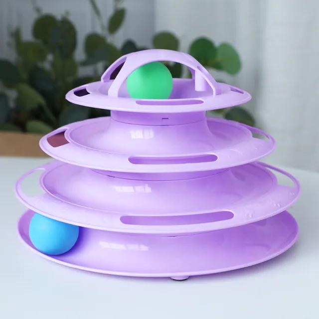 Новые 3/4 уровня, игрушечная башня для кошек, треки, игрушки для кошек, интерактивная тренировка интеллекта кошек, развлекательная тарелка, башня, товары для животных, туннель для кошек