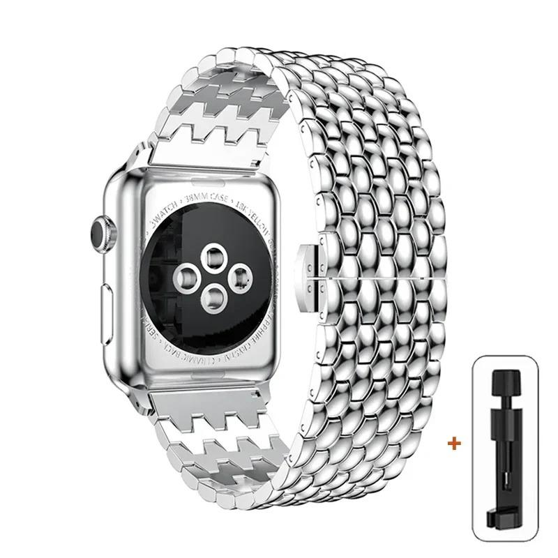 For Apple Watch Correas Dragon Pattern Matel Straps for Apple Watch Ultra Band S11 10 9 8 7 6 5 4 3 2 SE iWatch Bracelets Correa