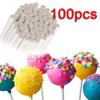 100Pcs Lollipop Cake Paper Stick Pops White Solid Paper Stick Baking Diy Mold