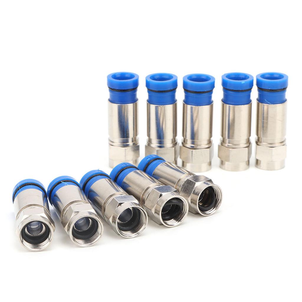 10 Pcs RG6 UK Squeezed Type F Connector F Cable Antenna Video Satellite Adaptor (F 004)
