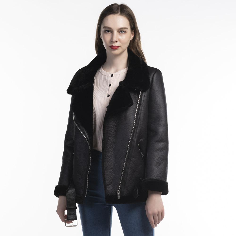 Женская шуба средней длины, свободная кожаная куртка с лацканами «Локомотив», однотонная, теплая, зимняя, XS-XL