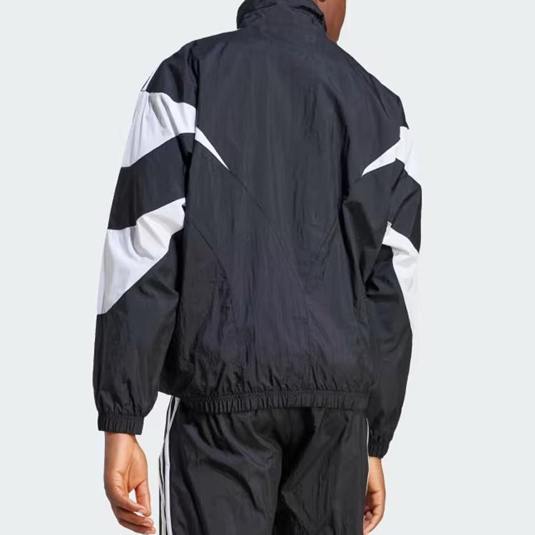 Adidas Оригинальная куртка с логотипом и воротником-стойкой на молнии с длинными рукавами Мужские куртки черные IL2465