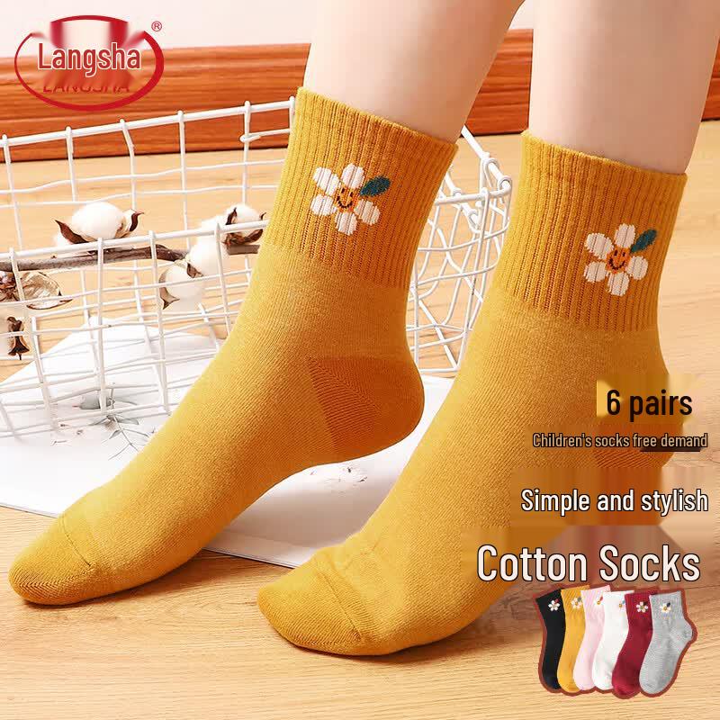 Женские носки Langsha из 100% хлопка средней длины (до середины икры)