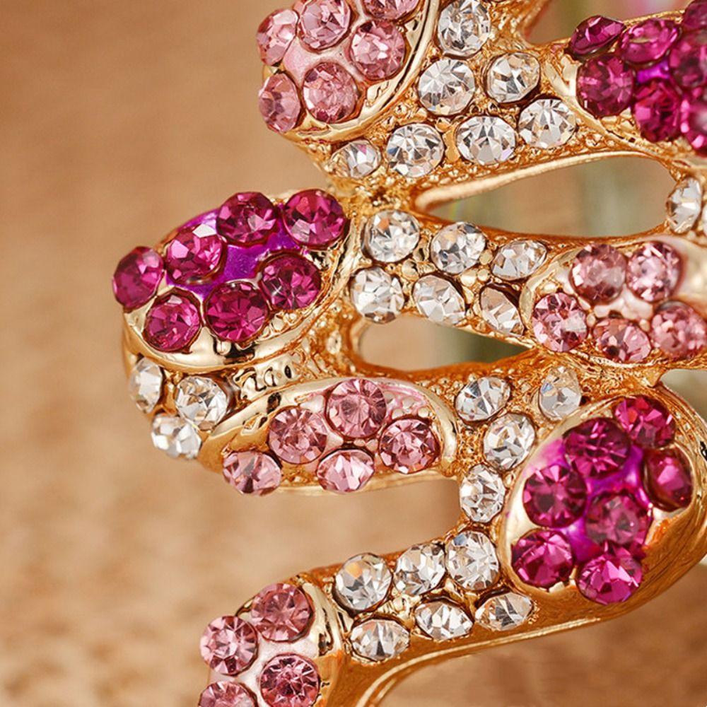 Exquisite Rhinestone Snake Keychain Fortune Women's Bag Pendant Zodiac Snake Year Key Ring Couple