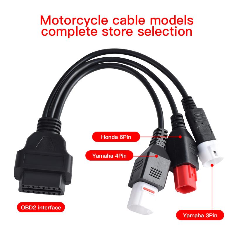 Для мотоцикла Yamaha 3-контактный/4-контактный Honda 6-контактный Диагностический разъем Canbus OBD Кабель-адаптер OBD2 3-в-1