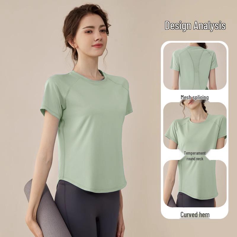 Women's Spring 2025 Yoga Set: High-End Sports Shorts & Short Sleeve Fitness Top