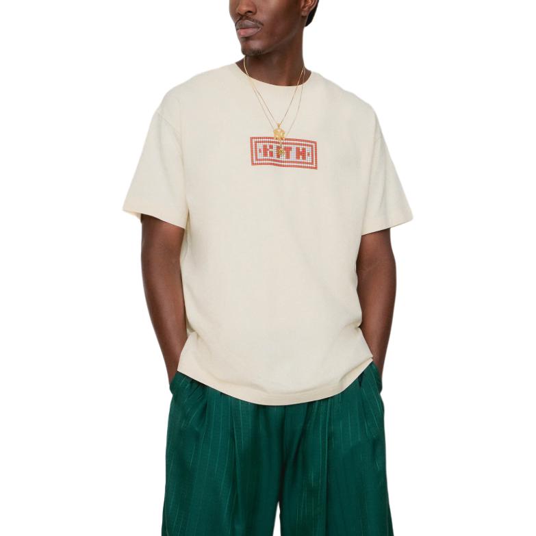 Kith Blossom Logo Tee Sandrift Men Tops White KHM033594-104