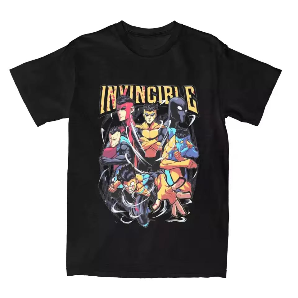 Invincible Cartoon Comic graphic 100%cotton Hot sale Unisex T-shirt 2026 Summer New Fashion Oversized O-neck Men Cartoon T-shirt