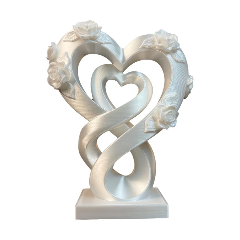 Modern Heart Rose Ornament Romantic Heart Statue Ornament Creative Love Ornament  Valentine’s Gift