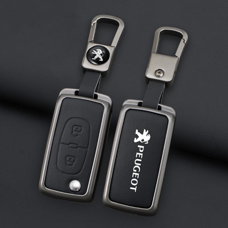 Zinc Alloy Car Key Case Cover Protection Shell For Peugeot 107 207 307 307S 308 407 607 807 3008 5008 Auto Key Bag Accessories