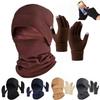 3Pcs/Set Winter Cycling Neck Gaiter Hat Glove Warm Cold Weather Windproof Men Women Outdoor Skiing Motorbike Riding Neck Gaiter