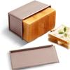 Bread Toast Baking Box with Lid Rectangle Loaf Pan with Cover Baking Mould Cake Toast Non-Stick Aluminized Steel Bread Mould