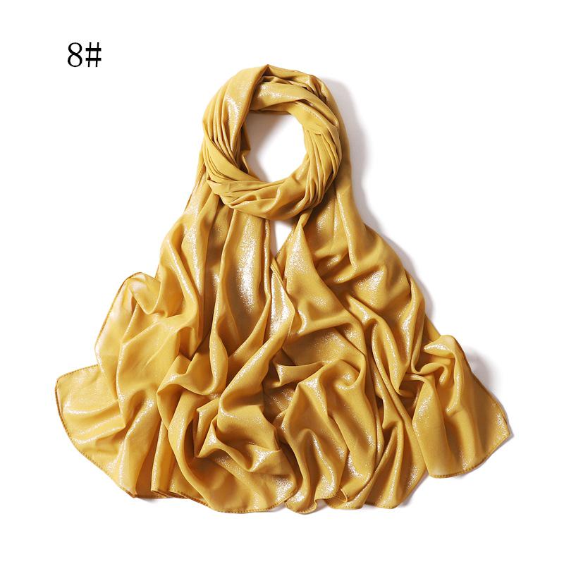 Новый стиль женский серебряный жемчужный шифоновый длинный шарф