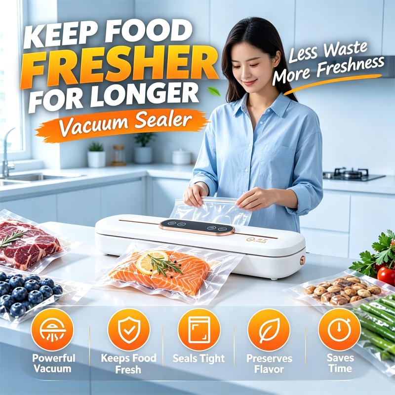 Mini Vacuum Sealer for Food Preservation, Compact Household Packing Machine