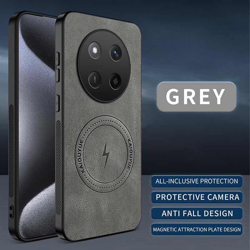 Магнитный чехол с текстурой кожи для беспроводной зарядки для Honor X9C HonorX9C 5G Ударопрочный чехол для телефона
