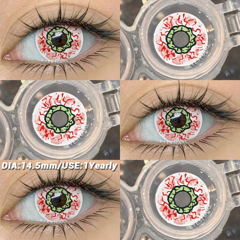 COD EYESHARE RAVEN BLACK Косплей Контактные Линзы Кроваво-красные Хэллоуин Макияж Глаз Линза Белые/Черные Сумасшедшие Косплей Мягкие Линзы
