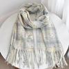 New Tassel Winter Plaid Scarf Female Plus Imitation Cashmere Thick Student Scarf Versatile To Keep Warm