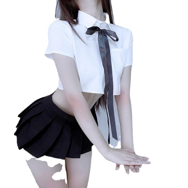 Sexy underwear cute bow senior uniform temptation split sexy skirt suit cosplay suit