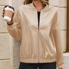 Women's PU Leather Long Sleeve Jacket Coat Spring Autumn Ladies Biker Zip Up Jacket Retro Punk Casual Short Outerwear