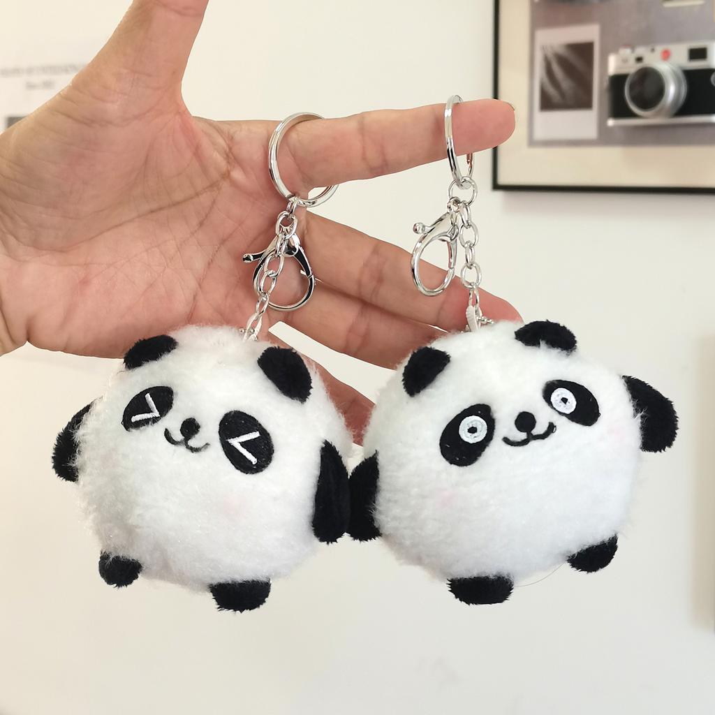 Cute Cartoon Panda Plush Keychain Doll Fat Toy Bag Hanging Ornament Pendant Mini Doll